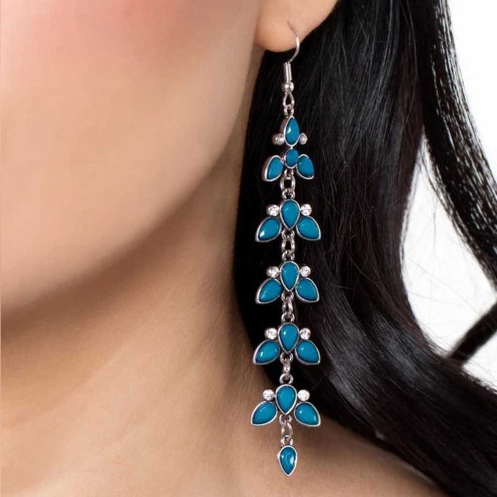 Blue Vine Teardrop Earrings
